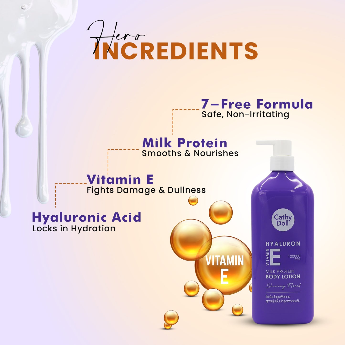 Hyaluron Vitamin E Milk Protein Body Lotion Shining Floral