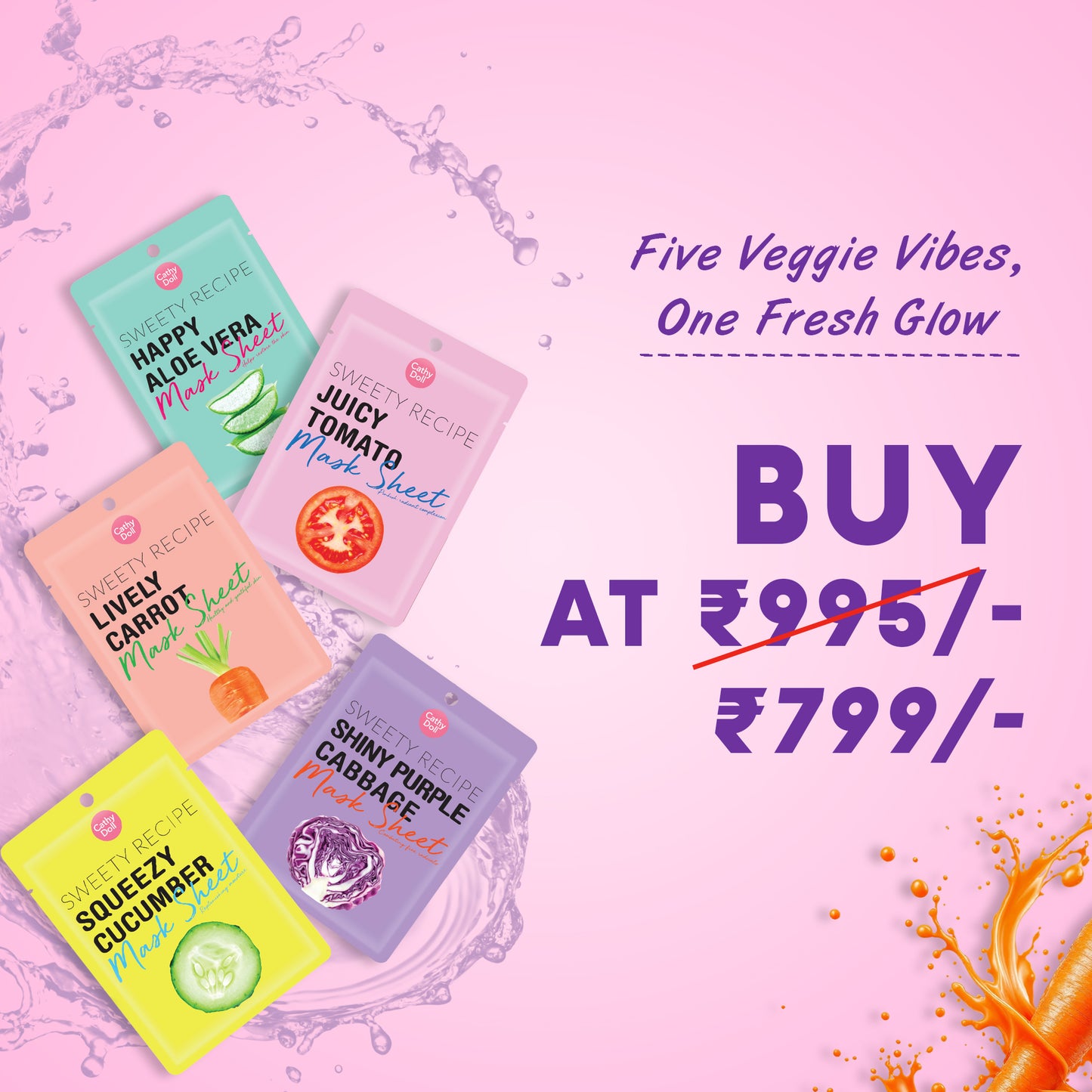 All 5 Veggie sheets mask