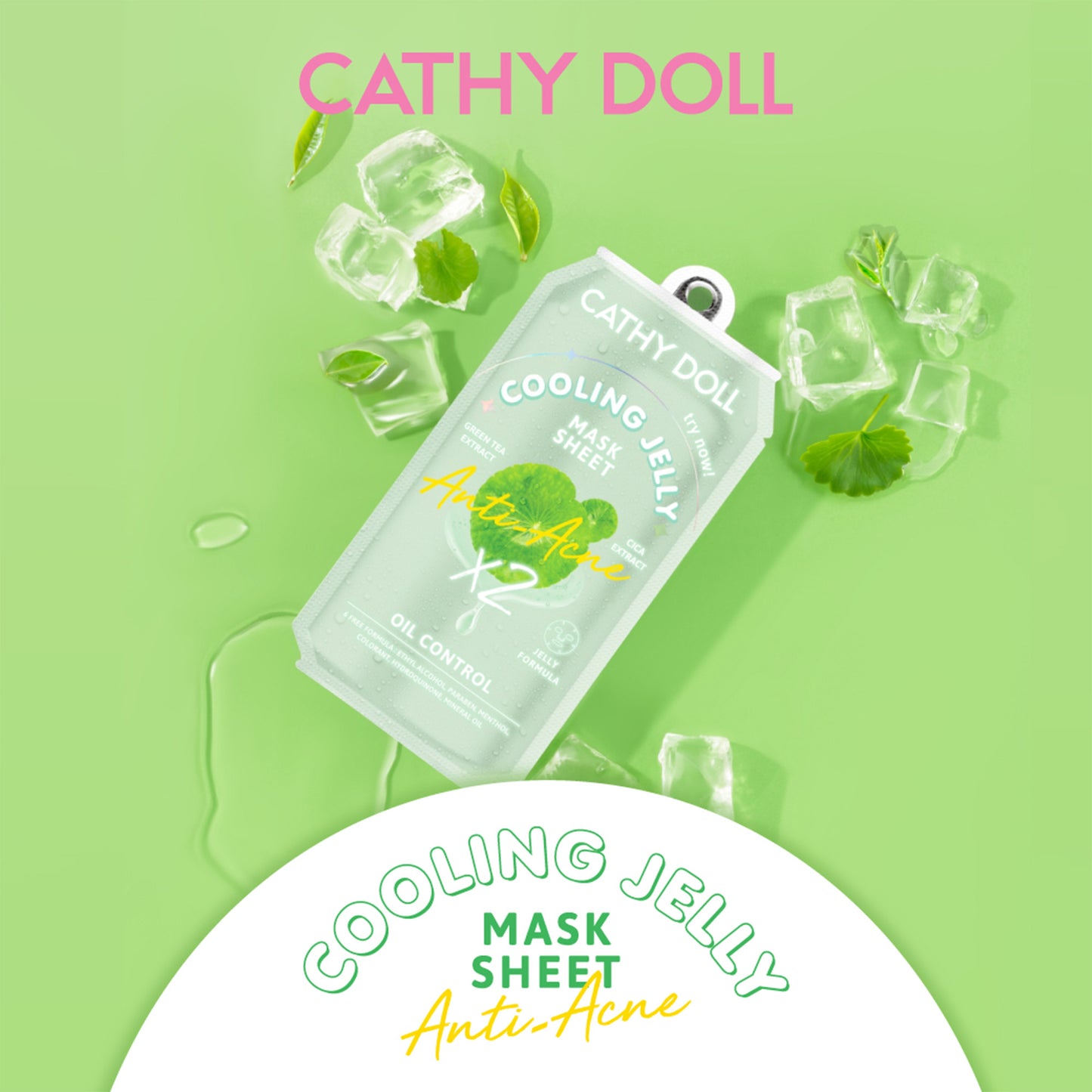 Cooling Jelly Mask Sheet – Anti Acne X2 (Oil Control & Pore Care)