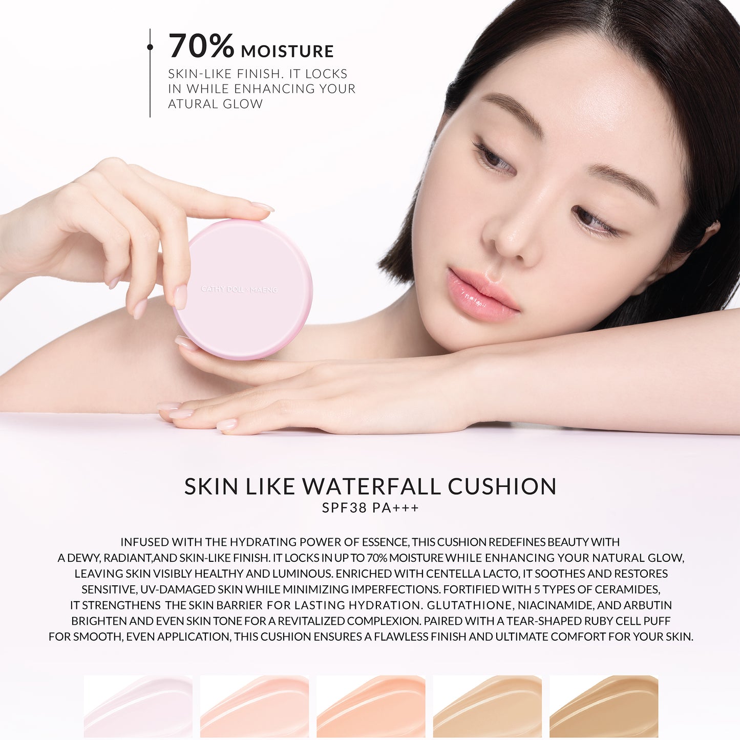 Skin Like Waterfall Cushion SPF38 PA+++  Cathy Doll x Maeng