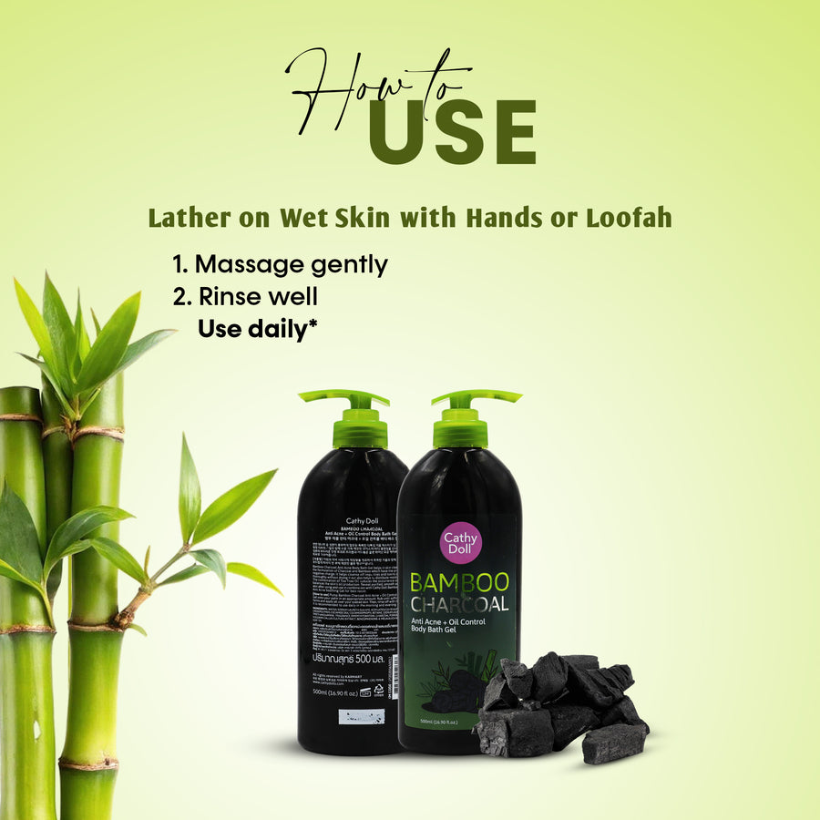 Bamboo Charcoal Anti Acne + Oil Control Body Bath Gel